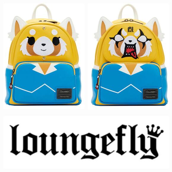 NWT Loungefly Sanrio Aggretsuko Two-Face Cosplay Mini Backpack